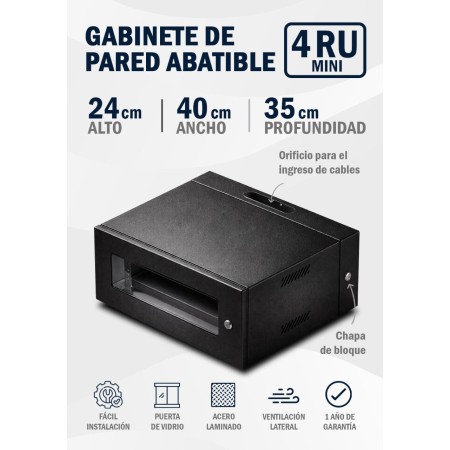 GABINETE NACIONAL 4RU  MINI  MEDIDAS 24 X40X35 CM