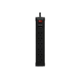 REGLETA FORZA NEGRA 6 TOMAS CON CABLE DE 3M  FZ-PS-1006B