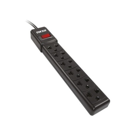 REGLETA FORZA NEGRA 6 TOMAS CABLE 90 CM   FZ-FPS-001B